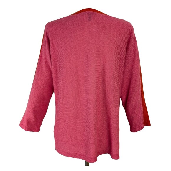 Eileen Fisher Women's LG Pink Organic Linen Boat Neck Sweater - Picture 4 of 7